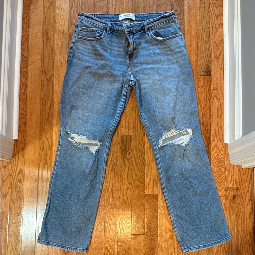 Hollister Blue Distressed Boyfriend Jeans